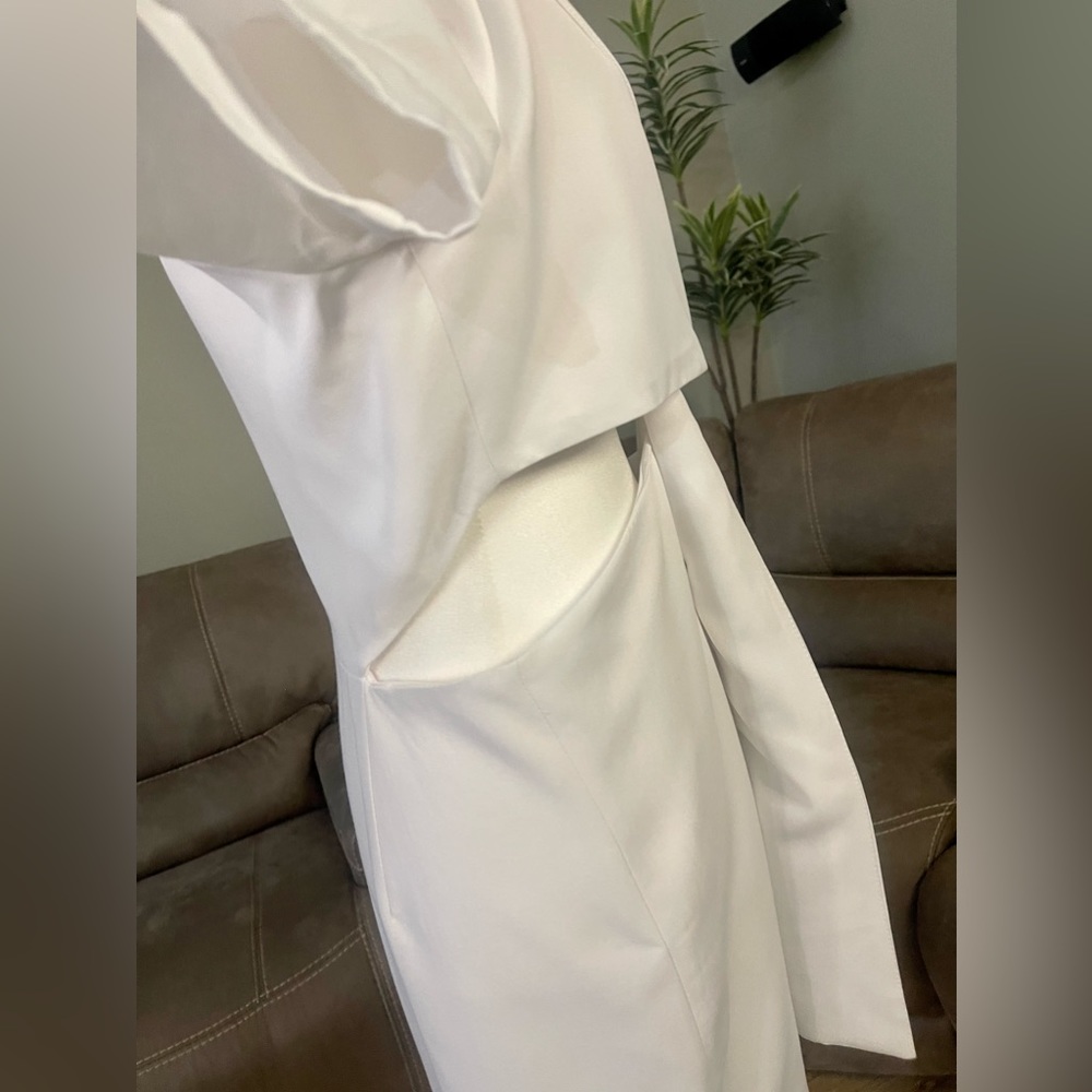 NWT Zara White Cut Out Mini Dress Sz L Summer Cocktail Party Event Trend Style - Picture 10 of 16